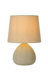 Bordslampa Lucide RAMZI beige keramik bomull E14 26 cm 47506/81/38 small 0