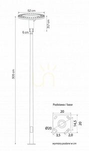 Parkbelysning SU-MA Ster Max STRMAX-3000 antracit 305 cm 60W LED 4000K IP65 small 5