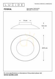 Plafond Lucide FOSKAL svart LED 21,5 cm 79177/06/30 small 5