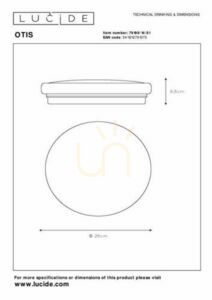 Taklampa Lucide OTIS vit LED 14W 26 cm 79199/14/61 small 5