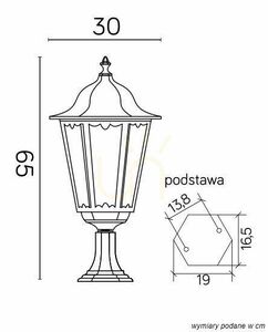 Utomhusstående trädgårdslampa SU-MA Retro Maxi svart aluminium K 4011/1/BD small 2