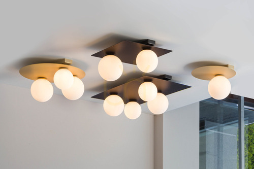 Kontrollera Plafond Sigma Argon 2 Guldbeige Glas LED G9 33 cm 33277