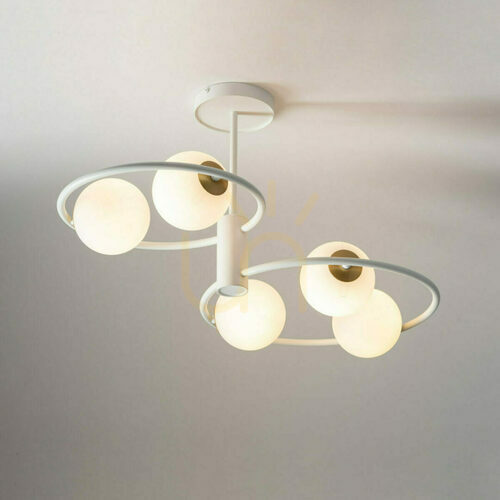 Kontrollera Plafond Sigma Aqua vit 5-armad glas G9 33469