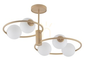 Plafond Sigma Aqua 5-arm guldbeige G9 70 cm 33470 small 0