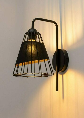 Kontrollera Vägglampa Sigma DENI svart guld E27 40547