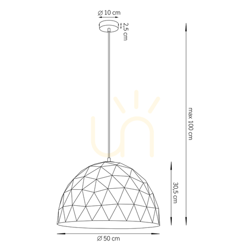 Kontrollera Pendellampa Sigma Diament svart/guld 50 cm E27 31367