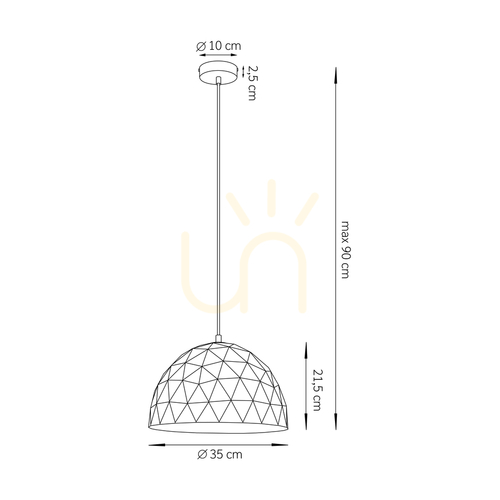 Kontrollera Pendellampa Sigma Diament vit koppar E27 Ø35 cm 31374