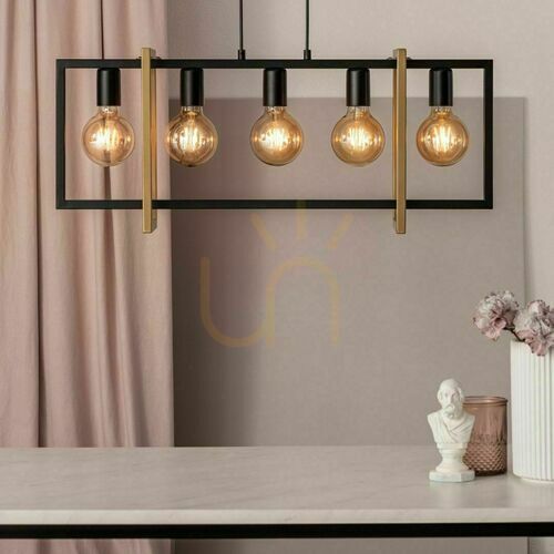 Kontrollera Pendellampa Sigma Eden 5-ljus svart/guld 32236