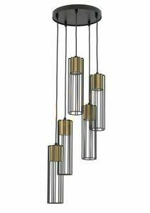 Pendellampa Sigma Fobia 5 svart/guld GU10 33461 small 0