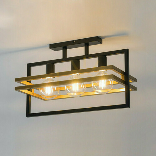 Kontrollera Plafond Sigma Merci 3 svart guld 52 cm E27 32404