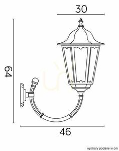 Vägglampa utomhus SU-MA Retro Maxi svart patina K 3012/1/BD g small 3