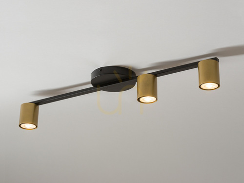 Kontrollera Plafond Sigma Sky 3 ljus svart/guld GU10 70 cm 33435