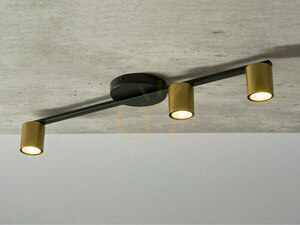 Plafond Sigma Sky 3 ljus svart/guld GU10 70 cm 33435 small 2