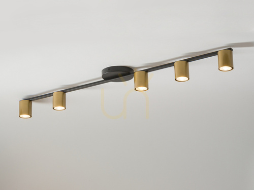 Kontrollera Plafond Sigma Sky 5-arm svart/guld GU10 110 cm SKU 33441
