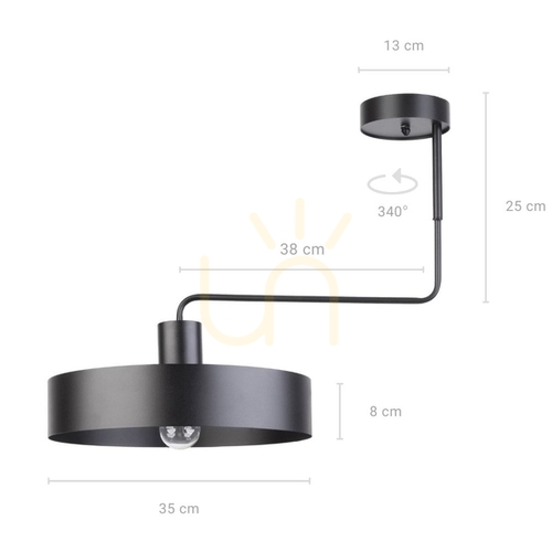 Kontrollera Plafond Sigma Vasco svart 35 cm E27 31549