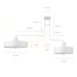 Plafond Sigma Vasco 2-arm vit E27 31552 small 1