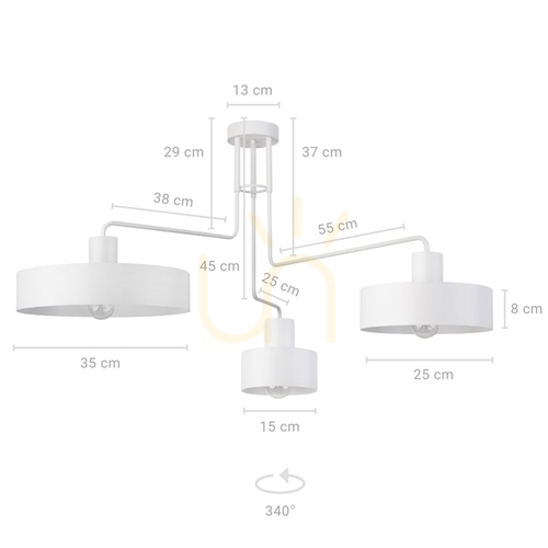 Kontrollera Plafond Sigma Vasco 3 vit E27 31554