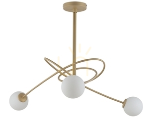 Ljuskrona Sigma Velvet 3-armad guldbeige glas G9 33356 small 0