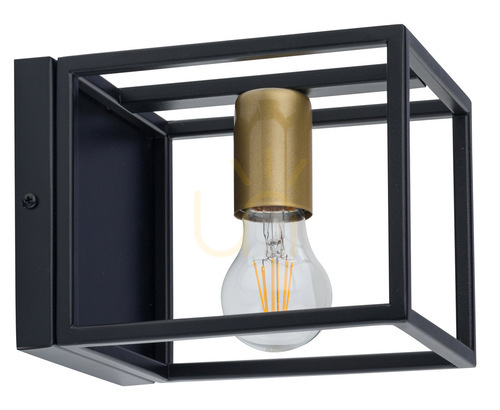 Kontrollera Vägglampa Sigma Vigo svart guld 32227