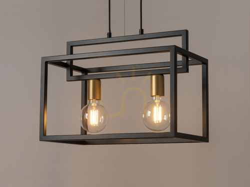 Kontrollera Pendellampa Sigma Vigo 2 svart/guld 32439