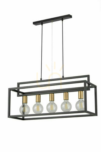 Kontrollera Pendellampa Sigma Vigo 5 svart/guld 32443
