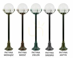 Utomhusstående trädgårdslampa SU-MA Ball svart patina 102 cm K 5002/2/KPO small 7