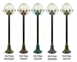 Utomhusstående trädgårdslampa SU-MA Ball svart patina 102 cm K 5002/2/KPO small 8