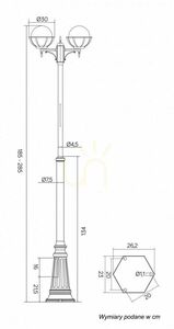 Utomhuslampstolpe SU-MA KULE 2 svart patina justerbar 185-285 cm OGMWN 2 KPO 250 small 8