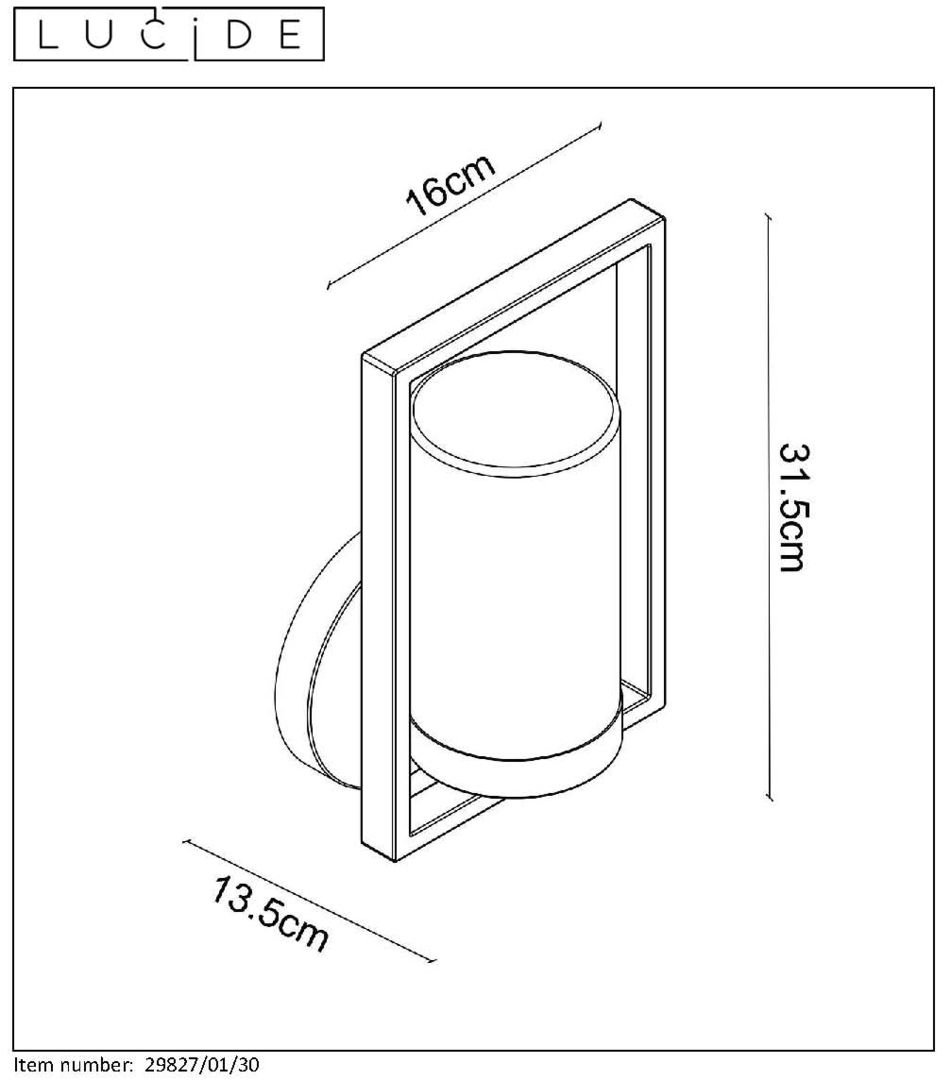 Utsikt Utomhusvägglampa Lucide NISPEN svart metall IP44 E14 29827/01/30 Utomhusvägglampa Lucide NISPEN svart metall IP44 E14 29827/01/30