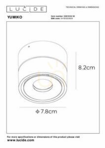 Downlight Lucide YUMIKO svart LED 8W 627lm 2700K 35911/08/30 small 4