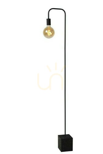 Kontrollera Lucide LORIN golvlampa svart stål marmor E27 160 cm 45765/01/30