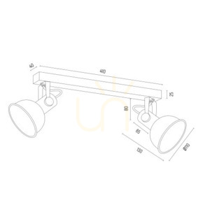 Plafond ARGON Lenora svart/guld 2xE14 SKU 7142 small 6