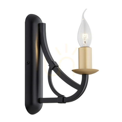 Kontrollera Vägglampa ARGON LORENZO svart/guld E14 8355
