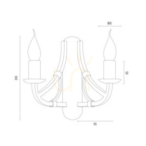 Vägglampa ARGON Lorenzo svart/guld 2xE14 SKU 7181 small 3