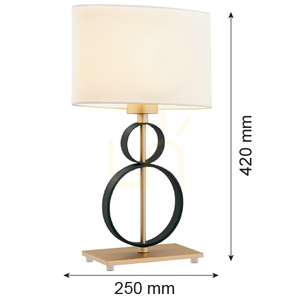 Bordslampa ARGON PERSEO kräm/svart/guld E27 8373 small 3