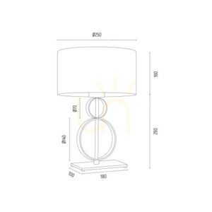 Bordslampa ARGON PERSEO kräm/svart/guld E27 8373 small 4