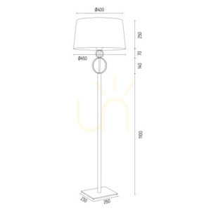 Golvlampa ARGON PERSEO kräm/svart/guld E27 1580 mm 8309 small 4