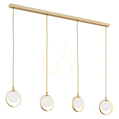 Kontrollera ARGON Saturnia 4-armad pendellampa opalvit guld G9 1809