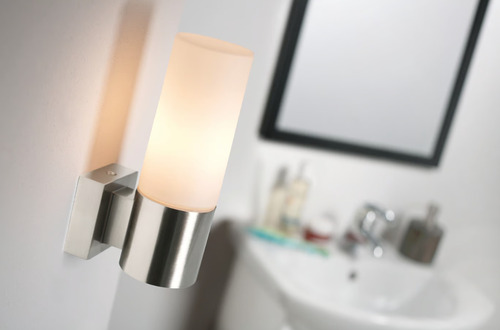 Kontrollera Tangens vägglampa för badrum borstat stål IP44 Nordlux