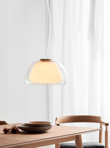 Nordlux Jelly pendellampa 39 cm – klarglas och vitt opalglas small 1