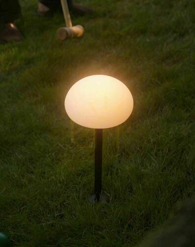 Kontrollera Nordlux Sponge Spike uppladdningsbar trädgårdslampa med markspett, vit, LED 2700 K