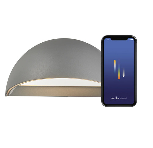 Kontrollera Arcus Smart vägglampa för utomhusbruk Grå Nordlux