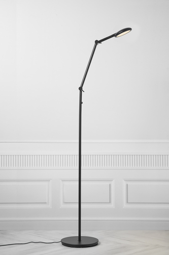 Kontrollera Bend enkel golvlampa Svart Nordlux