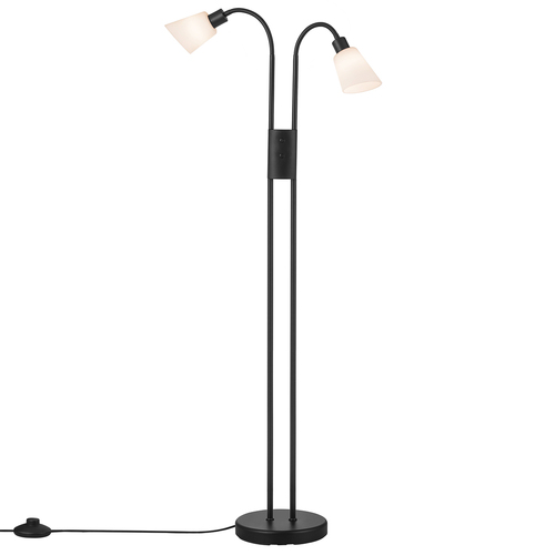 Kontrollera Molli Dbl-golvlampa Svart/Opal Nordlux