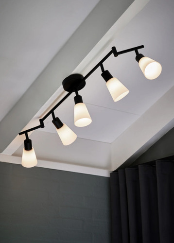 Kontrollera Cole 5-Rail Black/Opal taklampa från Nordlux