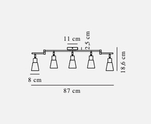 Cole 5-Rail Black/Opal taklampa från Nordlux small 3