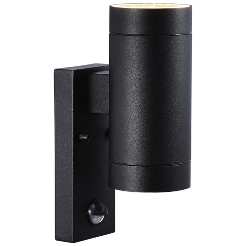 Kontrollera Utomhus vägglampa med rörelsesensor Tin Maxi svart IP54 Nordlux