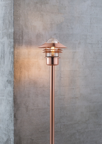 Kontrollera Blokhus trädgårdslampa Koppar Nordlux