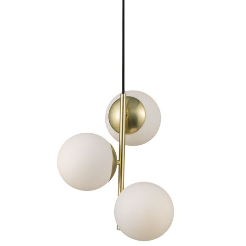 Kontrollera Lilly Brass/Opalwh pendellampa. Nordlux