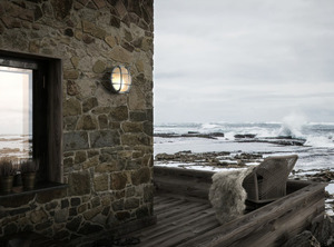 Polperro vägglampa för utomhusbruk nickel Nordlux small 2